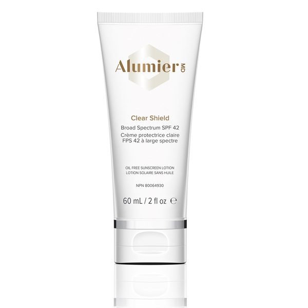 Alumier MD Clear Shield SPF 42 Sunscreen Lotion.