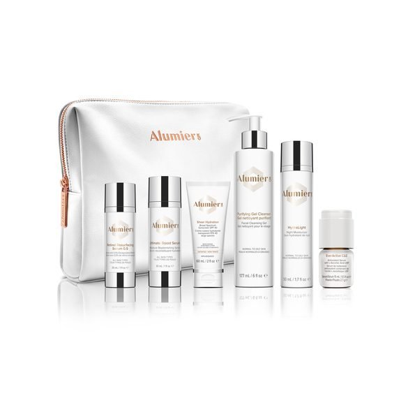 AlumierMD skincare product set for face.