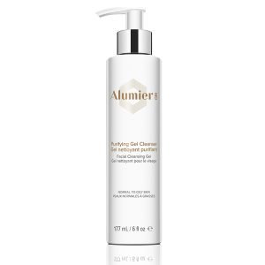 AlumierMD purifying gel cleanser bottle.