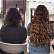 Before and after hair extensions.
